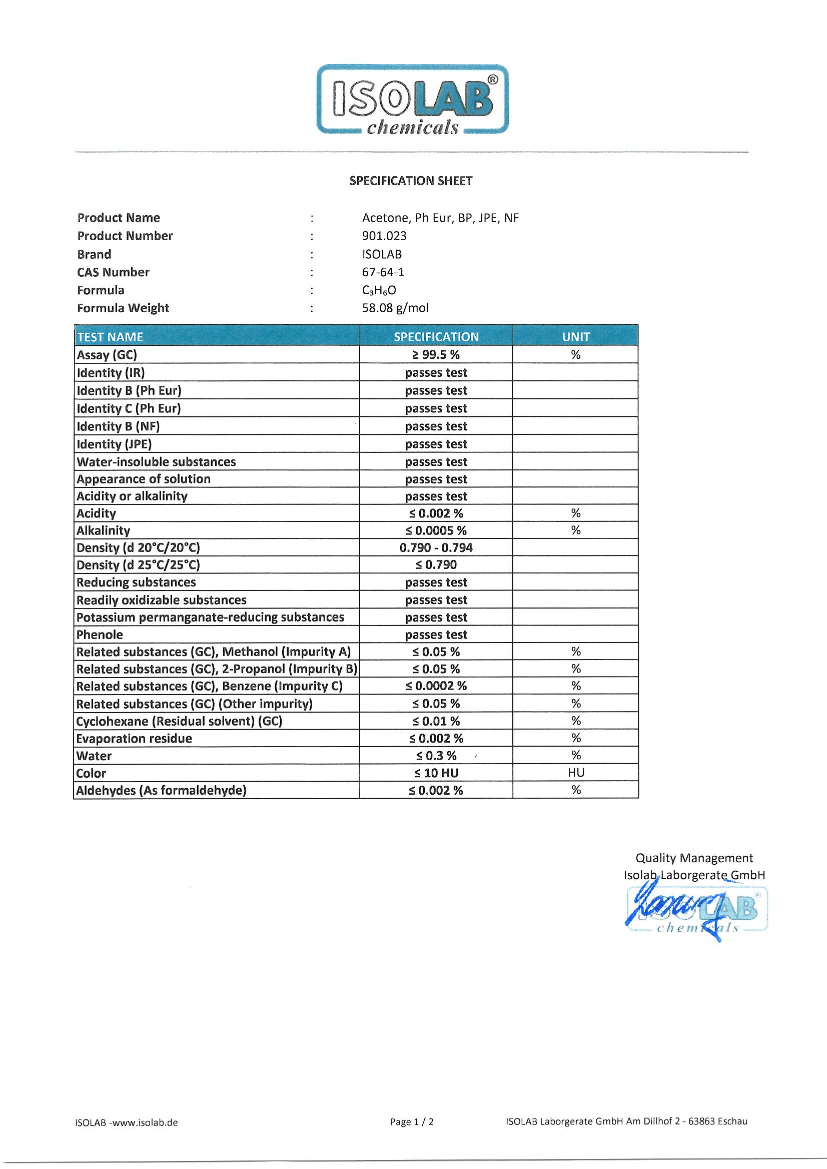 acetone